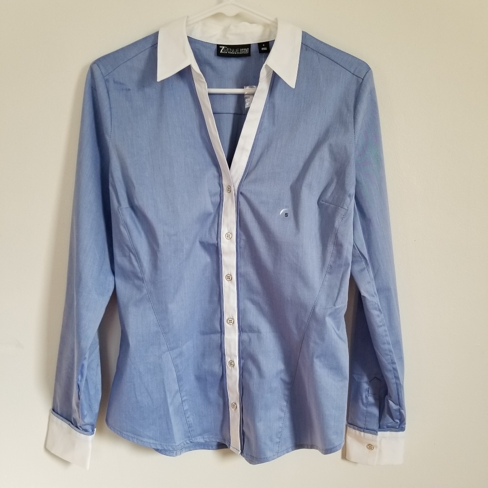 NWT 7th Avenue Button Down Stretch Blouse
